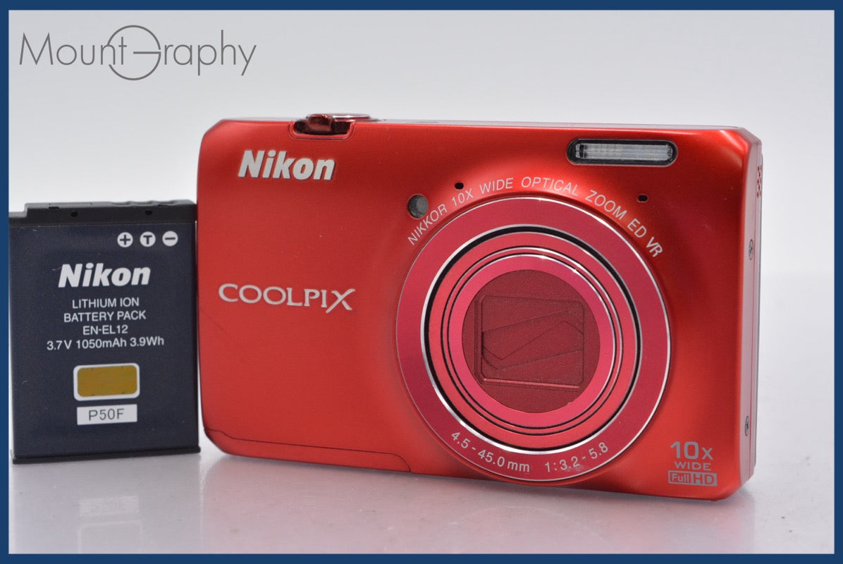 Nikon COOLPIX S6300 レッド 本体とバッテリー ☆実用美品☆ ニコン Nikon COOLPIX S6300 10x バッテリー付属
