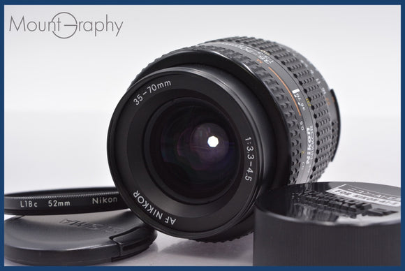★実用美品★ ニコン Nikon AF NIKKOR 35-70mm F3.3-4.5 前後キャップ&レンズフィルター付 同梱可 #am226