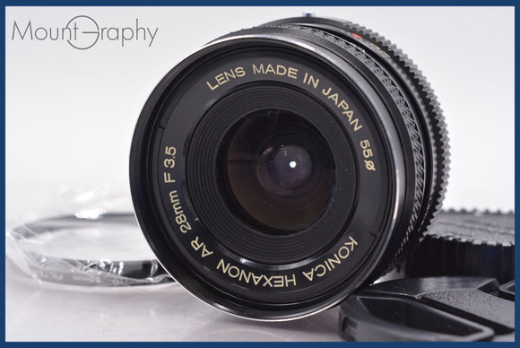 ★極上美品★ コニカ KONICA HEXANON AR 28mm F3.5 前後キャップ&レンズフィルター付 ★完動★同梱可 #am1172