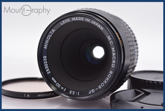 ★極上美品★ ミノルタ MINOLTA MC MACRO ROKKOR-QF 50mm F3.5 前後キャップ&レンズフィルター付 ★完動★同梱可 #am1181
