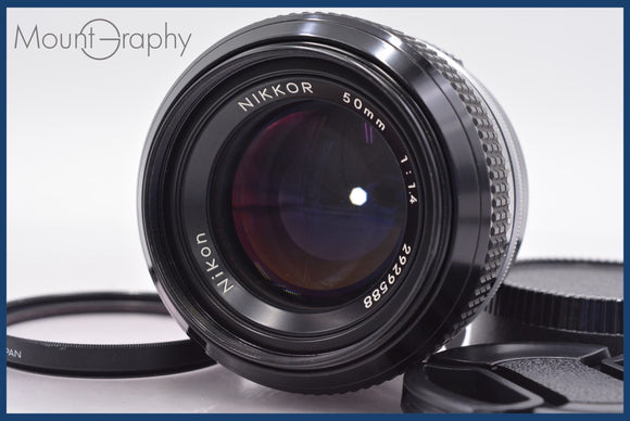 ★極上美品★ ニコン Nikon NIKKOR 50mm F1.4 非Ai 前後キャップ&レンズフィルター付 ★完動★同梱可 #am1146
