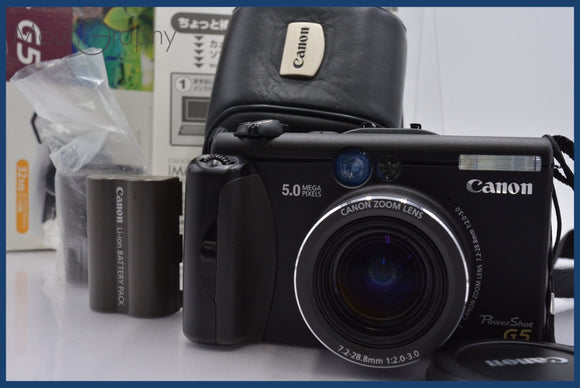 ★実用美品★ キヤノン Canon PowerShot G5 元箱、バッテリー2個、メモリーカード、取扱説明書付属 同梱可 #am697