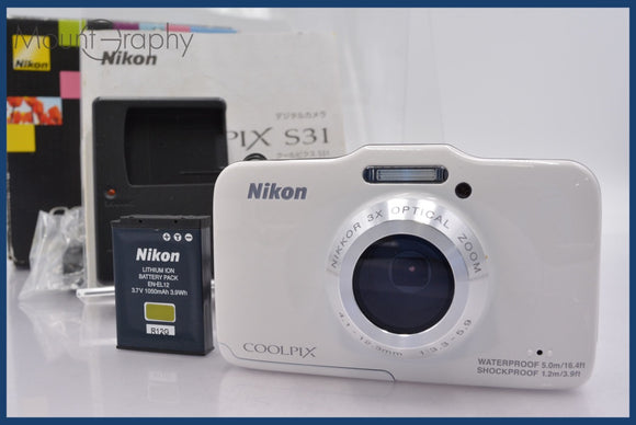 ★実用美品★ ニコン Nikon COOLPIX S31 3x 元箱、バッテリー、充電器、取扱説明書付属 同梱可 #am696