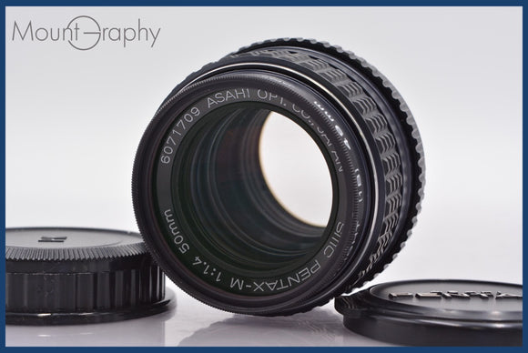 ★極上美品★ ペンタックス PENTAX SMC PENTAX-M 50mm F1.4 前後キャップ&レンズフィルター付 ★完動★同梱可 #am448