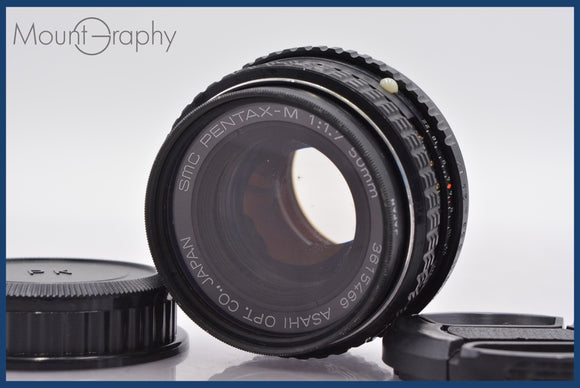 ★良品★ ペンタックス PENTAX SMC PENTAX-M 50mm F1.7 前後キャップ&レンズフィルター付 ★完動★同梱可 #am453