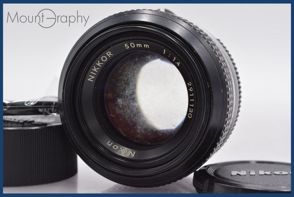 ★実用美品★ ニコン Nikon NIKKOR 50mm F1.4 非Ai 前後キャップ&レンズフィルター付 ★完動★同梱可 #am438