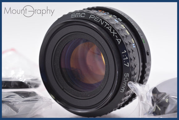 ★極上美品★ ペンタックス PENTAX SMC PENTAX-A 50mm F1.7 前後キャップ&レンズフィルター付 ★完動★同梱可 #am1407