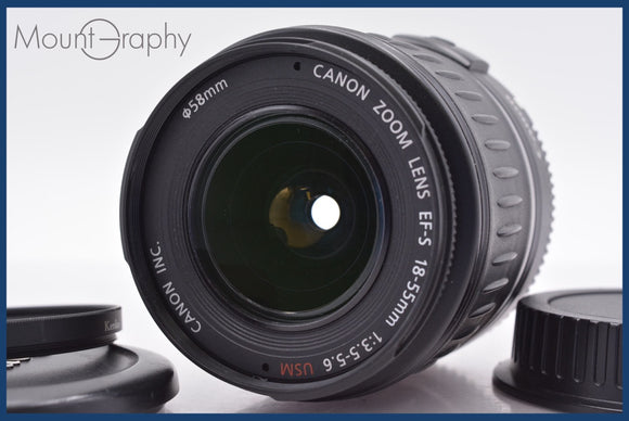 ★極上美品★ キヤノン Canon EF-S 18-55mm F3.5-5.6 USM 前後キャップ&レンズフィルター付 ★完動★同梱可 #am1442