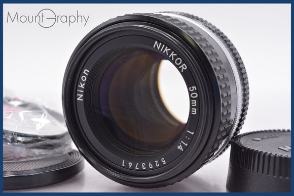 ★極上美品★ ニコン Nikon NIKKOR 50mm F1.4 Ai-S 前後キャップ&レンズフィルター付 ★完動★同梱可 #am1402