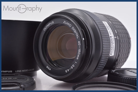★極上美品★ オリンパス OLYMPUS ZUIKO DIGITAL 40-150mm F3.5-4.5 前後キャップ&レンズフィルター、レンズフード付 ★完動★ #am1465