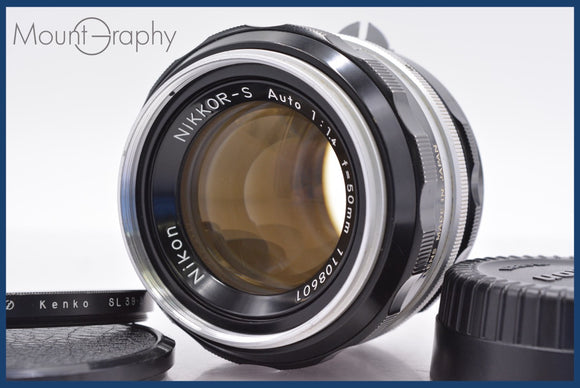 ★極上美品★ ニコン Nikon NIKKOR-S Auto 50mm F1.4 非Ai 前後キャップ&レンズフィルター付 ★完動★同梱可 #am1414
