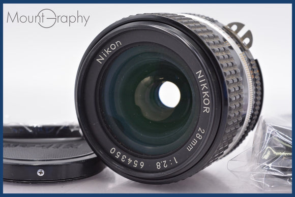 ★良品★ ニコン Nikon NIKKOR 28mm F2.8 Ai-S 前後キャップ&レンズフィルター付 同梱可 #am1384