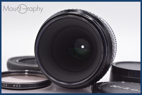 ★極上美品★ ニコン Nikon Micro-NIKKOR 55mm F3.5 Ai 前後キャップ&レンズフィルター、レンズフード付 ★完動★同梱可 #am1049