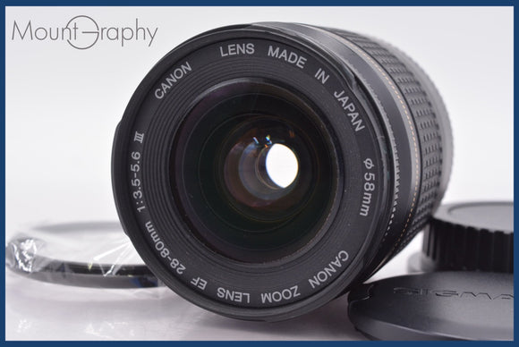 ★極上美品★ キヤノン Canon EF 28-80mm F3.5-5.6 III USM 前後キャップ、レンズフード付 ★完動★同梱可 #am1318