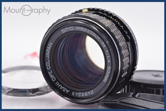 ★良品★ ペンタックス PENTAX SMC PENTAX-M 50mm F1.4 前後キャップ&レンズフィルター付 ★完動★同梱可 #am1321
