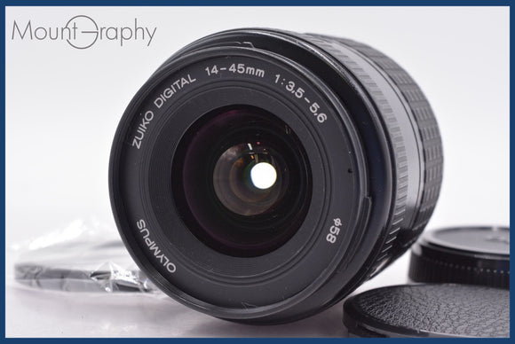 ★極上美品★ オリンパス OLYMPUS ZUIKO DIGITAL 14-45mm F3.5-5.6 前後キャップ&レンズフィルター付 ★完動★同梱可 #am1332
