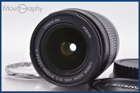 ★極上美品★ キヤノン Canon EF-S 18-55mm F3.5-5.6 IS 前後キャップ&レンズフィルター付 ★完動★同梱可 #am1346