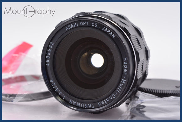 ★極上美品★ ペンタックス PENTAX Super-Multi-Coated TAKUMAR 28mm F3.5 前後キャップ&レンズフィルター付 ★完動★同梱可 #am1362