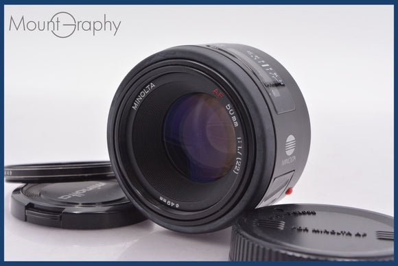 ★特別特価★ ミノルタ MINOLTA AF50mm F1.7 前後キャップ&レンズフィルターレンズフード付 同梱可 #am1486