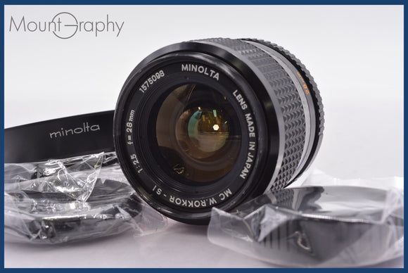 ★良品★ ミノルタ MINOLTA MC W.ROKKOR-SI 28mm F2.5 前後キャップ&レンズフィルター、レンズフード付 同梱可 #am1494