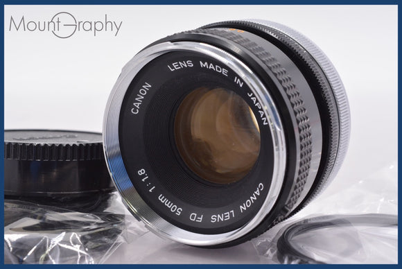 ★良品★ キヤノン Canon FD 50mm F1.8 前後キャップ&レンズフィルター付 ★完動★同梱可 #am1500