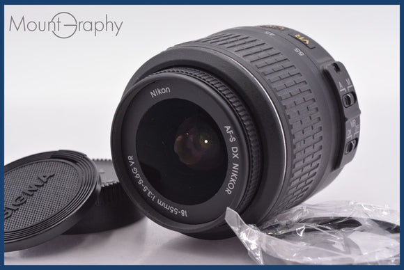 ★極上美品★ ニコン Nikon AF-S NIKKOR 18-55mm F3.5-5.6 G DX VR 前後キャップ&レンズフィルター付 ★完動★同梱可 #am1504
