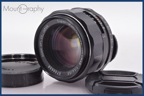 ★良品★ ペンタックス PENTAX Super-Multi-Coated TAKUMAR 50mm F1.4 前後キャップ&レンズフィルター付 ★完動★同梱可 #am1516