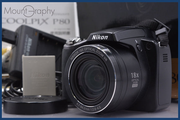 ★極上美品★ ニコン Nikon COOLPIX P80 18x 元箱、バッテリー、充電器、取扱説明書付属 ★完動★同梱可 #am1594
