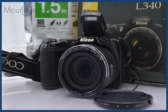 ★極上美品★ ニコン Nikon COOLPIX L340 28x 単三電池仕様 元箱、前キャップ付属 ★完動★同梱可 #am1595