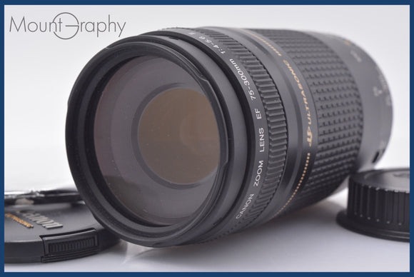 ★極上美品★ キヤノン Canon EF 75-300mm F4-5.6 II USM 前後キャップ&レンズフィルター付 ★完動★同梱可 #am1605