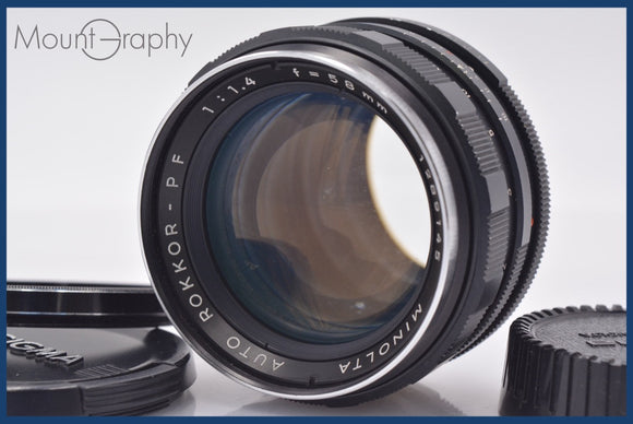 ★良品★ ミノルタ MINOLTA AUTO ROKKOR-PF 58mm F1.4 前後キャップ&レンズフィルター付 ★完動★同梱可 #am1617