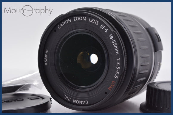 ★良品★ キヤノン Canon EF-S 18-55mm F3.5-5.6 USM 前後キャップ&レンズフィルター付 ★完動★同梱可 #am1692