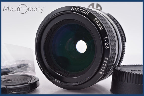★極上美品★ ニコン Nikon NIKKOR 28mm F2.8 Ai 前後キャップ&レンズフィルター付 ★完動★同梱可 #am1704