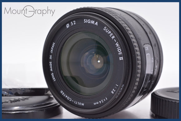 ★極上美品★ シグマ SIGMA SUPER-WIDE II 24mm F2.8 MULTI-COATED 前後キャップ&レンズフィルター付 ソニー/ミノルタA用(AF)  #am1721