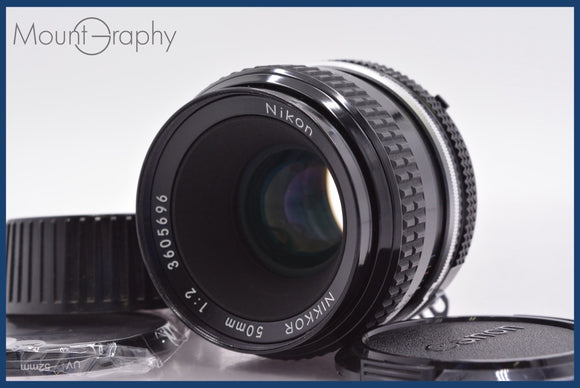 ★良品★ ニコン Nikon NIKKOR 50mm F2 Ai 前後キャップ&レンズフィルター付 同梱可 #am1749