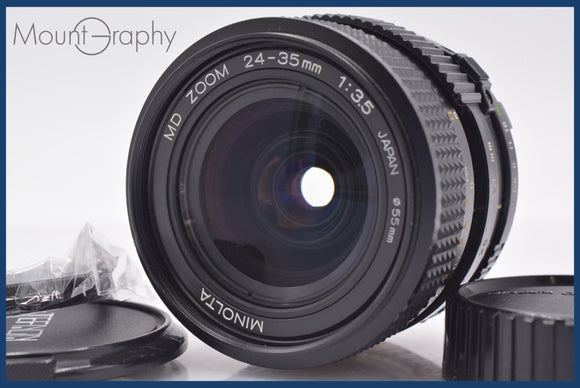 ★極上美品★ ミノルタ MINOLTA MD ZOOM 24-35mm F3.5 前後キャップ&レンズフィルター付 ★完動★同梱可 #am1776