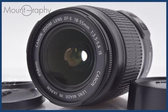 ★極上美品★ キヤノン Canon EF-S 18-55mm F3.5-5.6 IS 前後キャップ&レンズフィルター付 ★完動★同梱可 #am1781