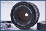 【動作保証】 キヤノン Canon NEW FD 50mm F2 前後キャップ&amp;レンズフィルター付 同梱無料 #am4535