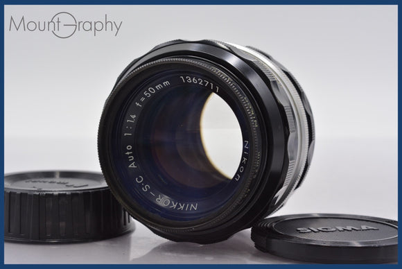 ★良品★ ニコン Nikon NIKKOR-S.C Auto 50mm F1.4 非Ai 前後キャップ&レンズフィルター付 ★完動★同梱可 #am881