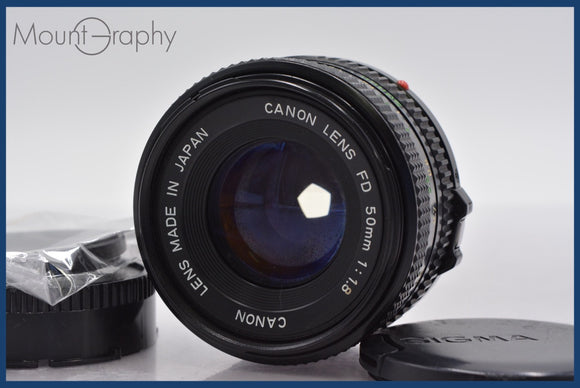 ★良品★ キヤノン Canon FD 50mm F1.8 前後キャップ&レンズフィルター付 ★完動★同梱可 #am883