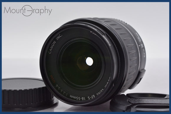 ★良品★ キヤノン Canon EF-S 18-55mm F3.5-5.6 USM 前後キャップ&レンズフィルター付 ★完動★同梱可 #am902