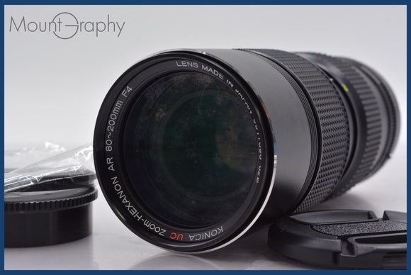 ★実用美品★ コニカ KONICA  UC ZOOM-HEXANON AR 80-200mm F4 前後キャップ&レンズフィルター付 ★完動★同梱可 #am914