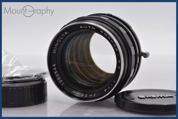 ★特別特価★ ミノルタ MINOLTA AUTO ROKKOR-PF 58mm F1.4 前後キャップ&レンズフィルター付 同梱可 #am935