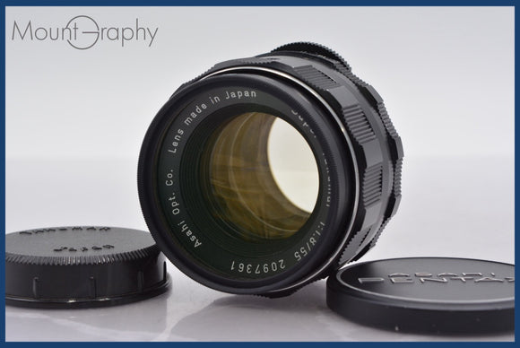 ★極上美品★ ペンタックス PENTAX  Super-Takumar 55mm F1.8 初期 前後キャップ&レンズフィルター付 ★完動★同梱可 #am948