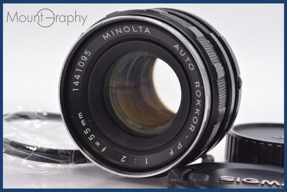 ★実用美品★ ミノルタ MINOLTA AUTO ROKKOR-PF 55mm F2 前後キャップ&レンズフィルター付 同梱可 #am986