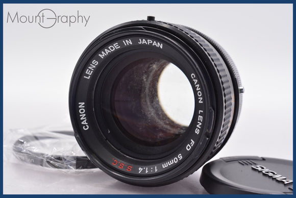 ★ジャンク特価★ キヤノン Canon FD 50mm F1.4 S.S.C 前キャップ、レンズフィルター付 同梱可 #am995