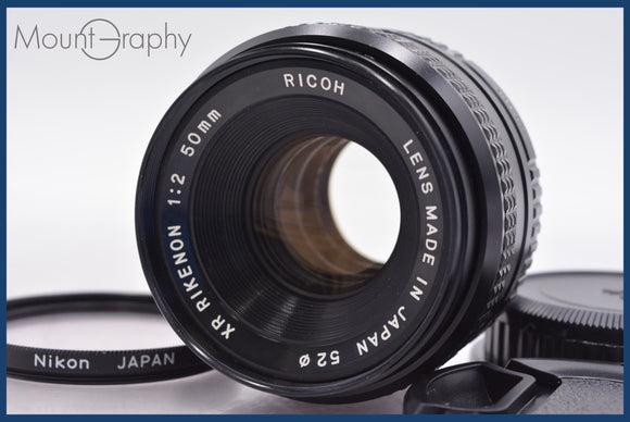 ★極上美品★ リコー RICOH XR RIKENON 50mm F2 前キャップ、レンズフィルター付 ★完動★同梱可 #am996