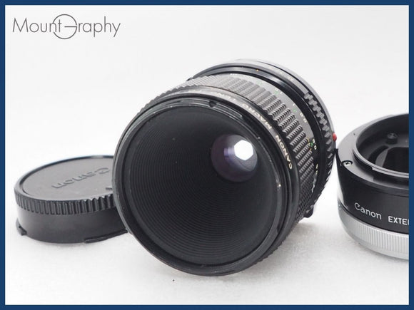 ★良品★ CANON キヤノン NEW FD 50mm F3.5 + EXTENSION TUBE FD 25 後キャップ付 同梱可 #i10529
