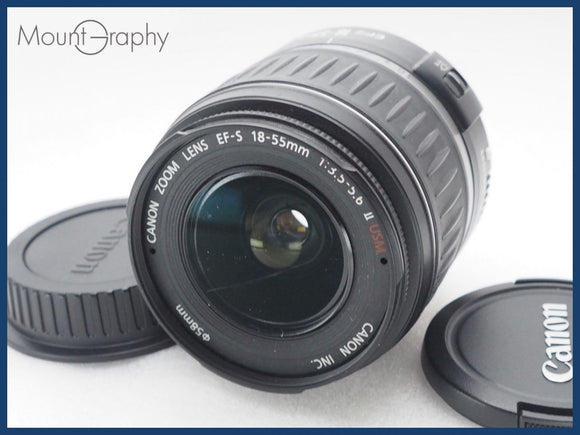 ★良品★ CANON キヤノン EF-S 18-55mm F3.5-5.6 II USM 前後キャップ付 同梱可 #i10574