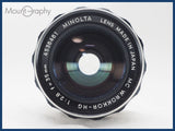 ★実用美品★ MINOLTA ミノルタ MC W.ROKKOR-HG 35mm F2.8 後キャップ付 同梱可 #i10610